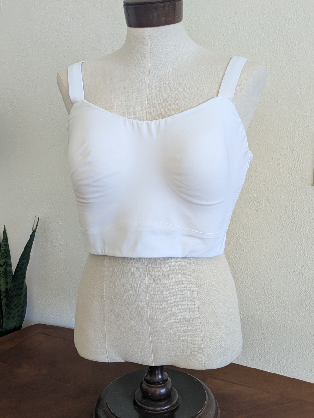 White Lulu Sports Bra Crop Top